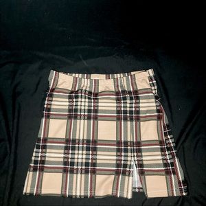 SHEIN bodycon plaid slit miniskirt
